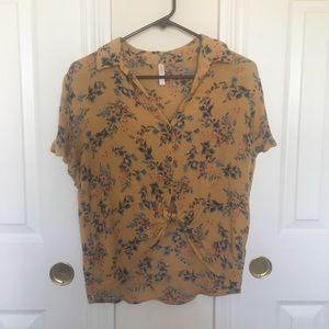 Sunny Floral Tie-Up Top